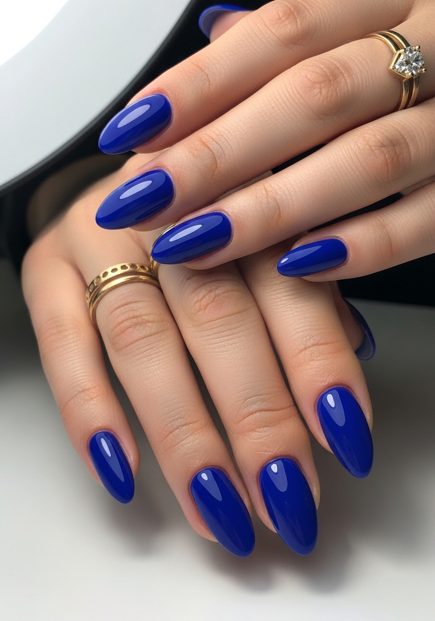 Royal Blue Gloss Nails